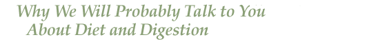 Why Dr. Heller Will Probably Talk to you about Diet and Digestion